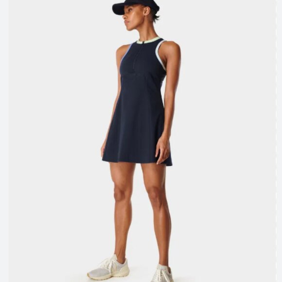 Sweaty Betty Power Half Zip Workout Dress Navy Blue Size Medium NWT - Picture 2 of 8